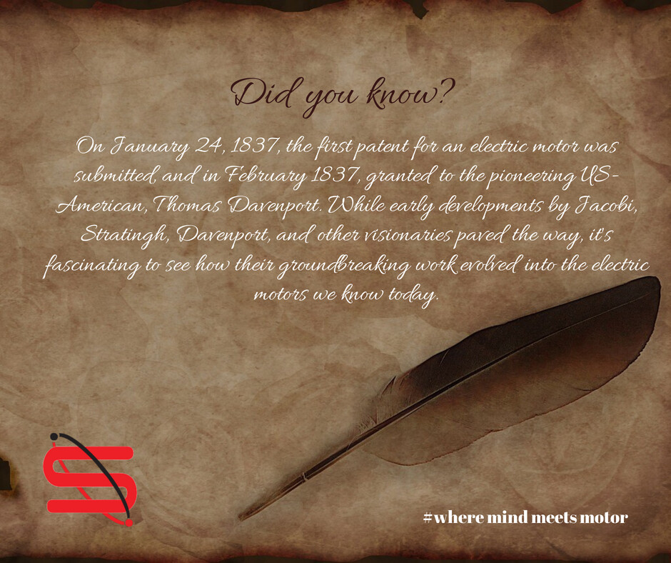 striatech's tweet photo. What happened 187 years ago today? Enjoy today's history fact about the fascinating development of electric motors.  #ElectricMotorHistory #InnovationLegacy #TechEvolution #wheremindmeetsmotor https://t.co/wWI1sbzMi0