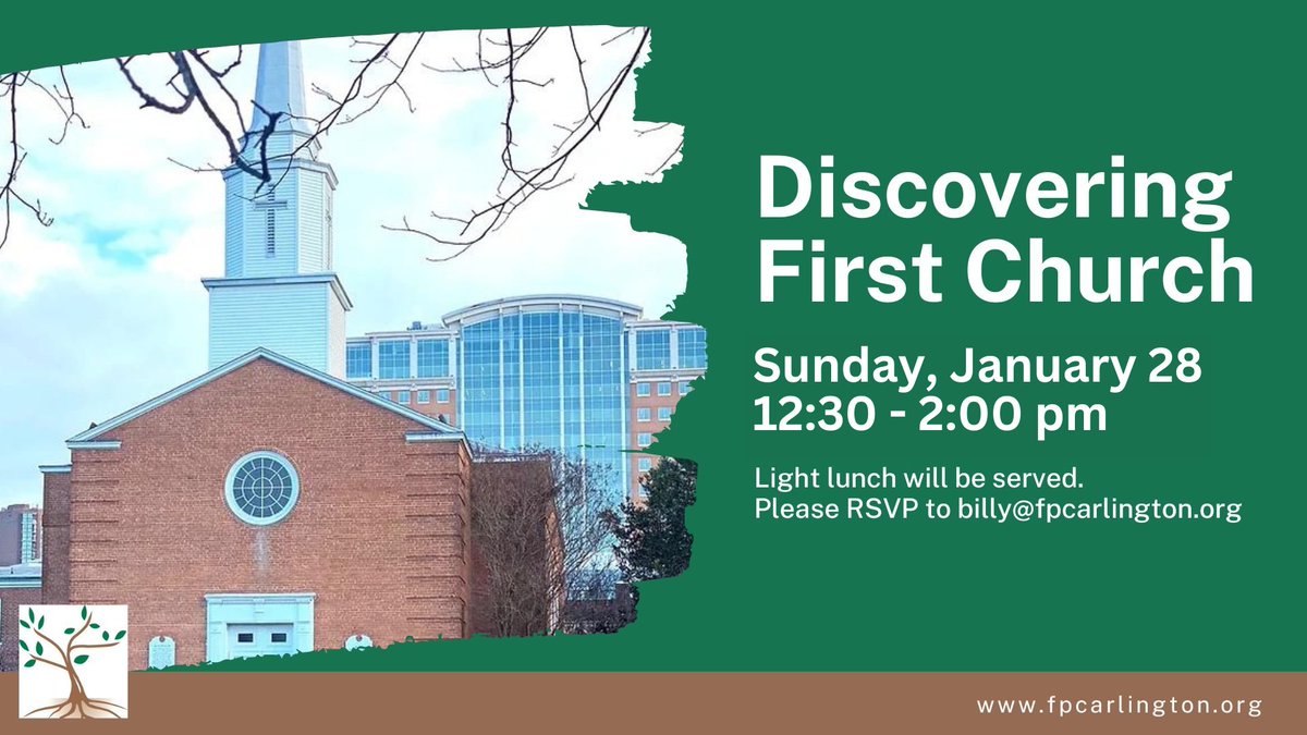 Would you like to learn more about what it means to be a Christian in the Presbyterian tradition? Are you interested in joining First Presbyterian Church? You're invited to attend our upcoming Discovering First Church gathering after worship on Sunday, 1/28. Everyone is welcome!
