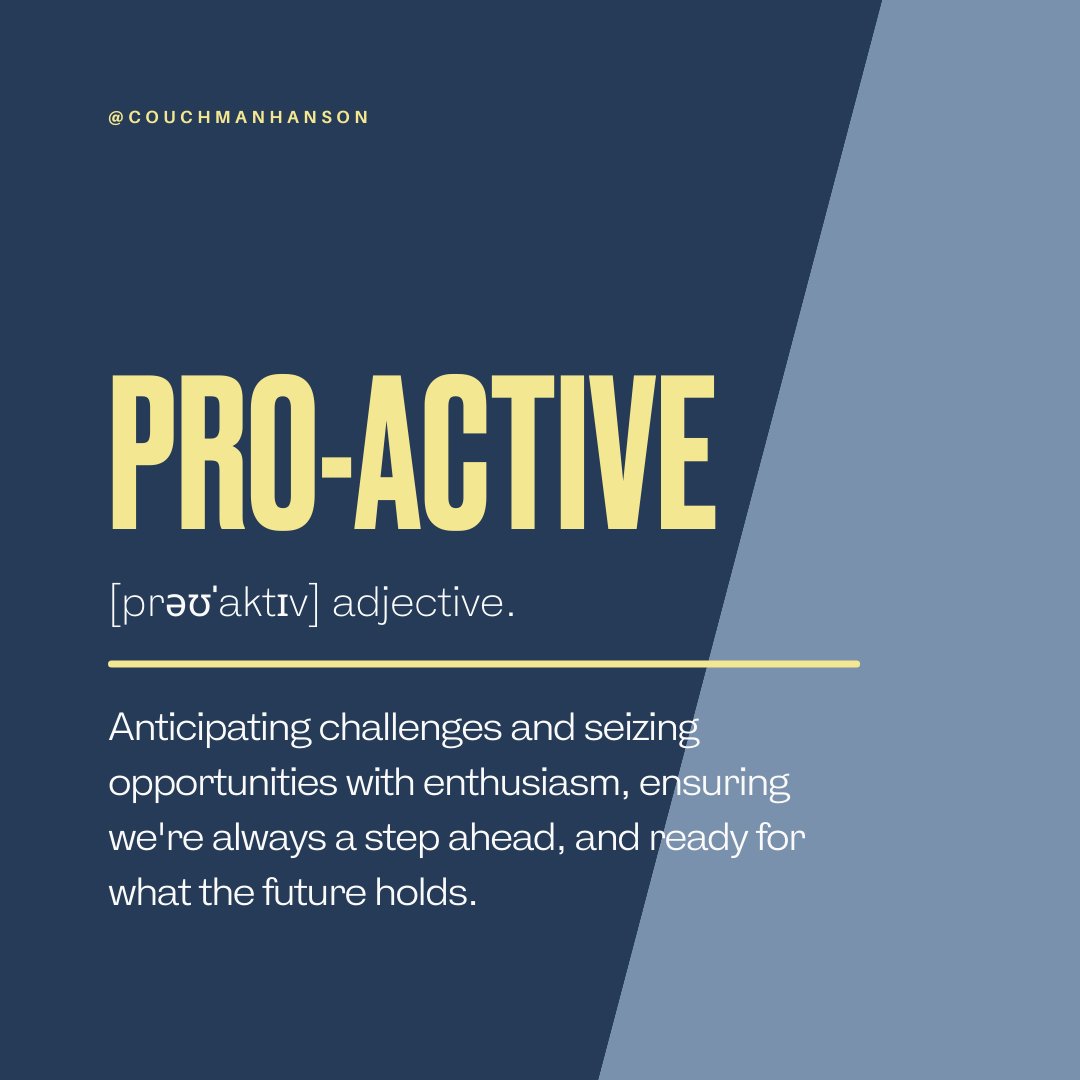 CouchmanHanson's tweet photo. At Couchman Hanson, we believe in being pro-active to get the best outcomes for our clients.  To find out more about our company values, please visit our website.
https://t.co/uenKddg3OO | https://t.co/Z6HcMwsBFe https://t.co/PTXdZSKExn