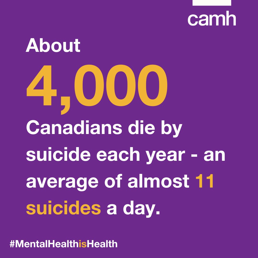 #Suicide is a leading cause of death in #Canada. It impacts people of all ages. But we can change the statistics. 

Call or text 9-8-8 from anywhere in Canada (<a href="/988Canada/">9-8-8</a>) if you are thinking about suicide or worried about someone you know.

#BellLetsTalk
#MentalHealthIsHealth