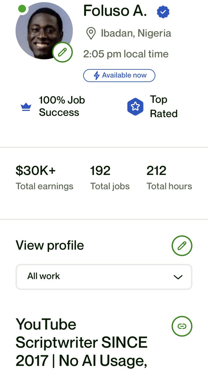 daddydreamso's tweet image. Wanted! LOOKING FOR YOUTUBE SCRIPTWRITERS (Nigerians only)

Between Jan 1-15th, my YouTube scriptwriting team @youtubewriters did 56,000 words of COMPELLING YouTube scripts.

I need more hands still.

Send a DM or email folusoadebominow@gmail.com

#YouTubescriptwriter