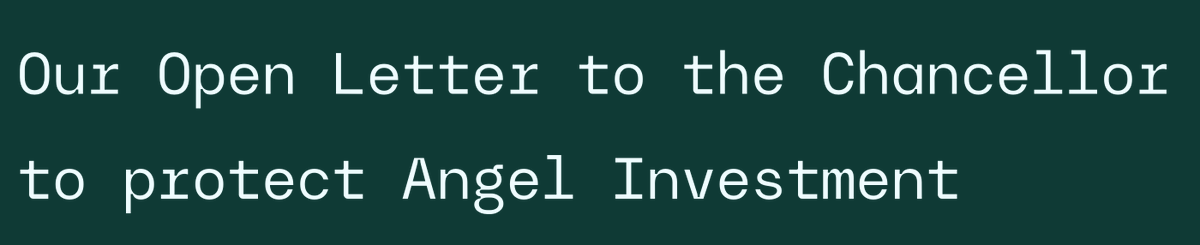 📣 Today we have launched an open letter to the Chancellor calling on damaging changes to rules for angel investors to be reversed. Read the full letter here ➡️ angels-letter.com Or read more below 👇