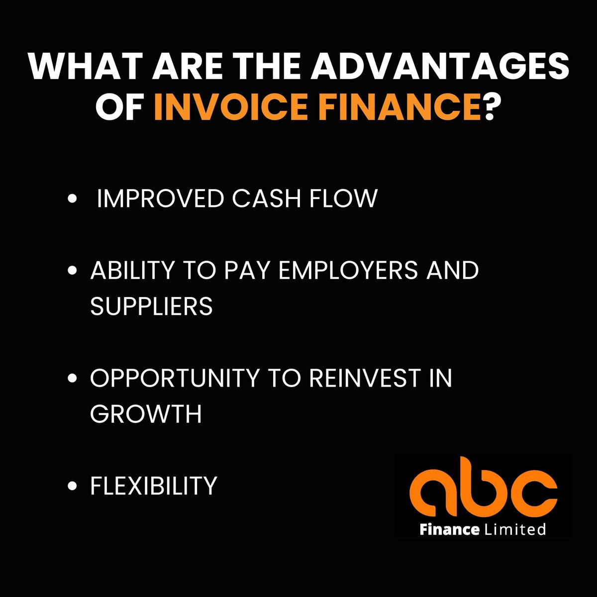 📝 INVOICE FINANCE 💰

Whether you're a startup looking for ways to boost your cash flow or an established company exploring financing options, invoice finance could be the key to the door for you and your business 🫡
