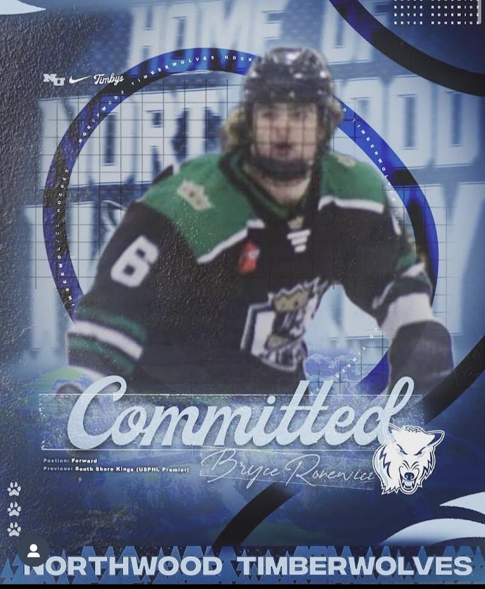 Congratulations to Bryce Ronewicz on his commitment to @NorthwoodHckey! Bryce is a strong forward who will bring some physical and skill to Northwood! @USPHL @SSK_Hockey #usphlcommitments