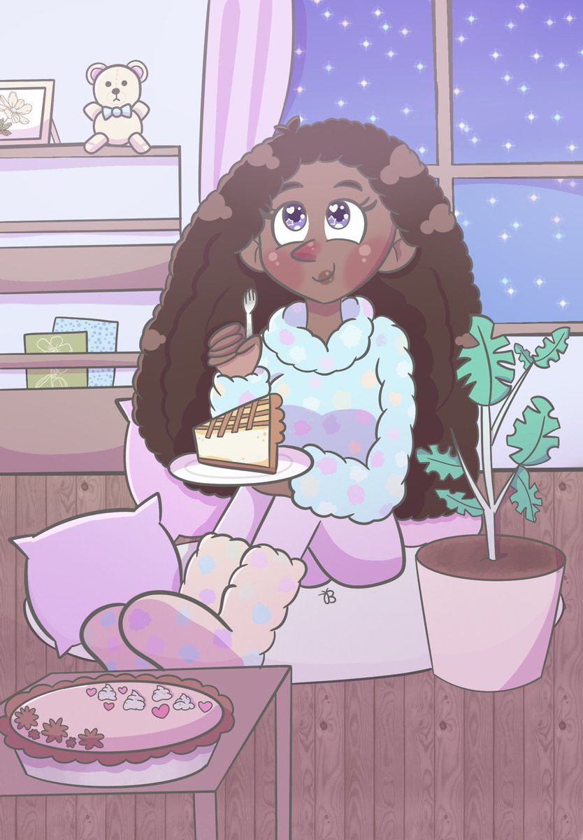 art_by_jemibuni's tweet photo. This is my second entry to #sweetwinterdays for the prompt “winter nights,” and #NationalPieDay as well as #NationalPolkaDotDay. I love the idea of a cozy winter night at home all dressed up in the fluffiest and warmest outfit 🥰 https://t.co/2hcnUtWiFc