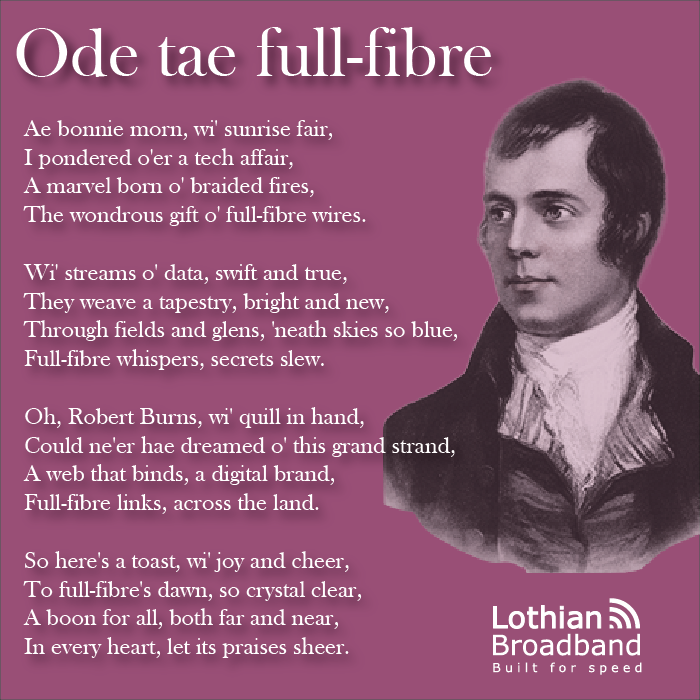 To celebrate the work of Robert Burns, may we present this full-fibre poem inspired by the work of the great man himself! Enjoy all of the haggis, neeps and tatties tonight 🏴󠁧󠁢󠁳󠁣󠁴󠁿