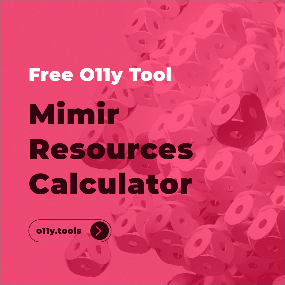 Ever wondered how to calculate the exact resources your @grafana #Mimir setup needs? We created a tool to help estimate the necessary resources for your Grafana Mimir setup. Access the tool completely free at o11y.tools/mimircalc/