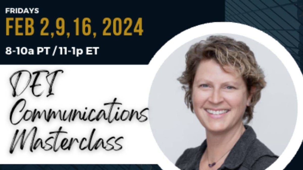 Level up your DEI communications with Kim Clark, a DEI Communications Expert and Best Selling Author, in the DEI Communications Advanced Mastermind Series! Feb 2, 9, 23, 2024, Fridays | 10 am to 12 pm CT buff.ly/3vKgJjA #DEICommunications