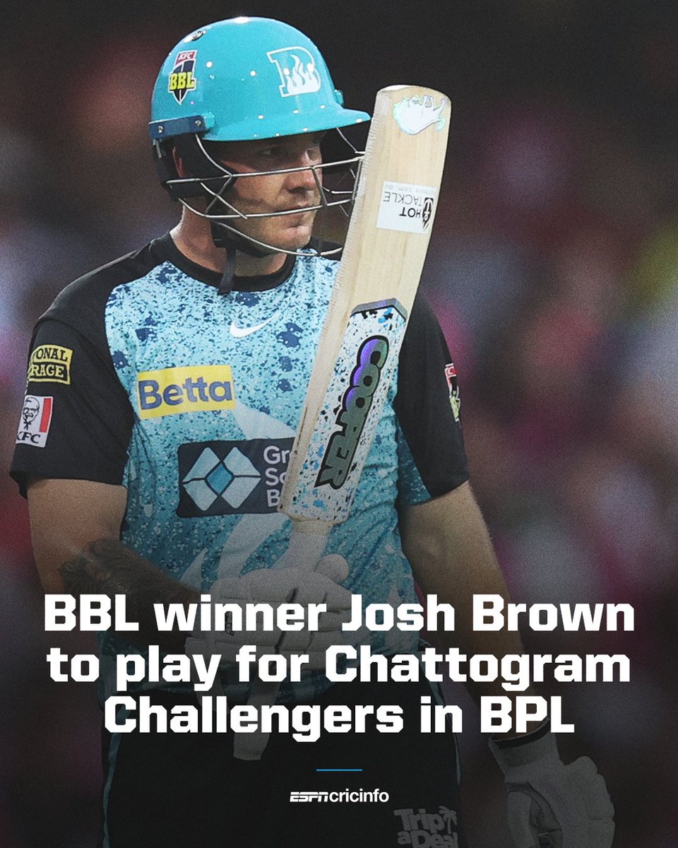 After starring in the #BBL13 Challenger and Final, Brisbane Heat opener Josh Brown gets a deal in the BPL 👏