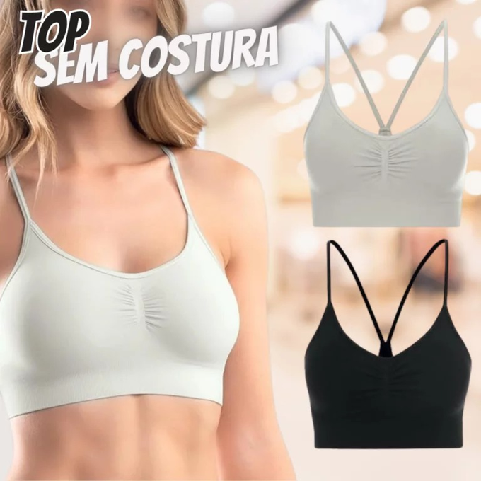 Kit 2 Top Microfibra Confortável Bojo Removível Sem Costura She by Mash Feminino Adulto