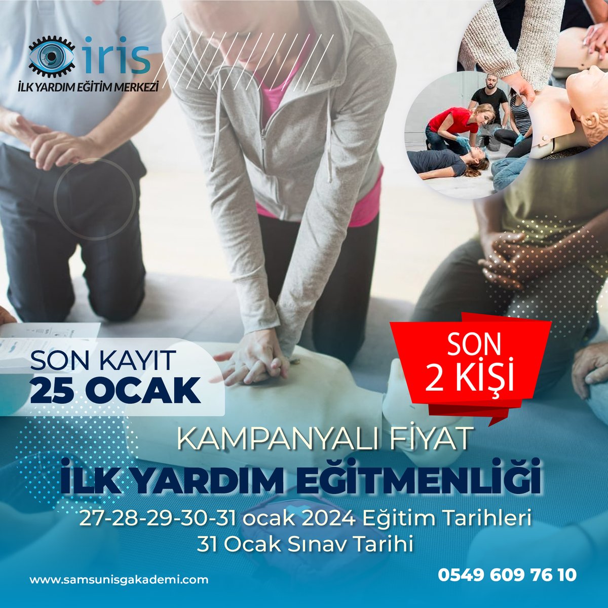 isg_akademi's tweet photo. Temel İlk Yardım veya İlk Yardım Yenileme Eğitimi talepleriniz için bizlerle iletişime geçerek Temel İlk Yardım Eğitimini uzmanından alın.

Detaylı Bilgi İçin Bize Ulaşın:

📞0549 609 76 10
🌐https://t.co/9bf5ToLqGW

#İSG #İşGüvenliğiUzmanı #Samsun #güvenlik #eğitim #Eğitim https://t.co/K7ZbK5huyl
