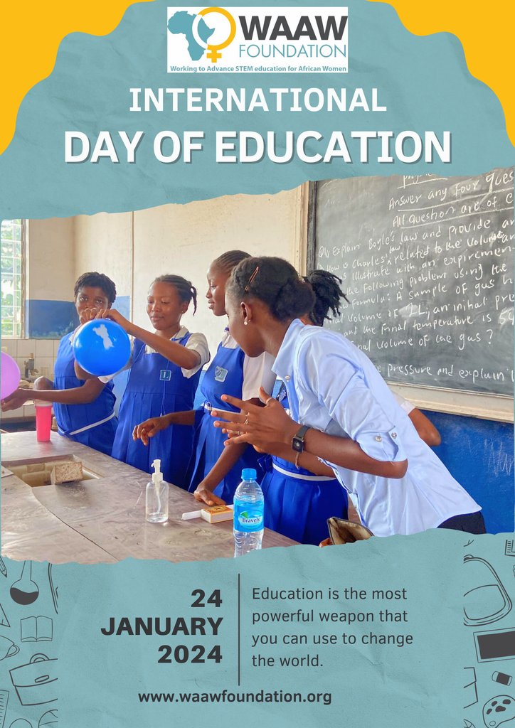 WAAW_Foundation's tweet image. International Education Day: Education is not just a fundamental right, it's the pathway to a better future, so invest in education! 

These support projects drive positive change in STEM fields, expand our reach to underserved communities, and create a more inclusive landscape.