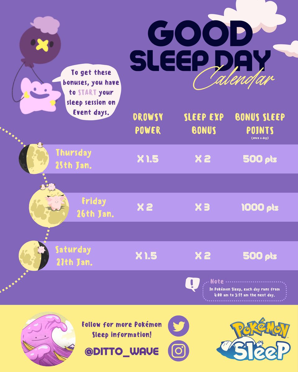 January Good Sleep Day Calendar !

Which island have you chosen for the first GSD of the year? Are you switching to Lapis Lakeside today? :] 

#goodsleepday #pokemonsleep #pokemon #ポケモンスリープ
