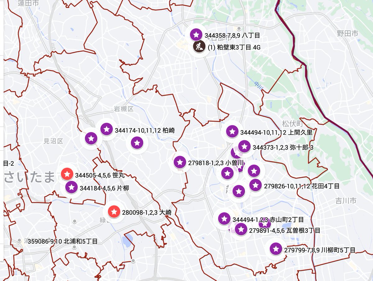 InappyRakuten's tweet photo. 楽天モバイル基地局マップ埼玉、更新します。
@kurrashinさんより新5G局を含め22局ご提供https://t.co/9fIgJ2Q8JZ https://t.co/hnXKnuJyTb