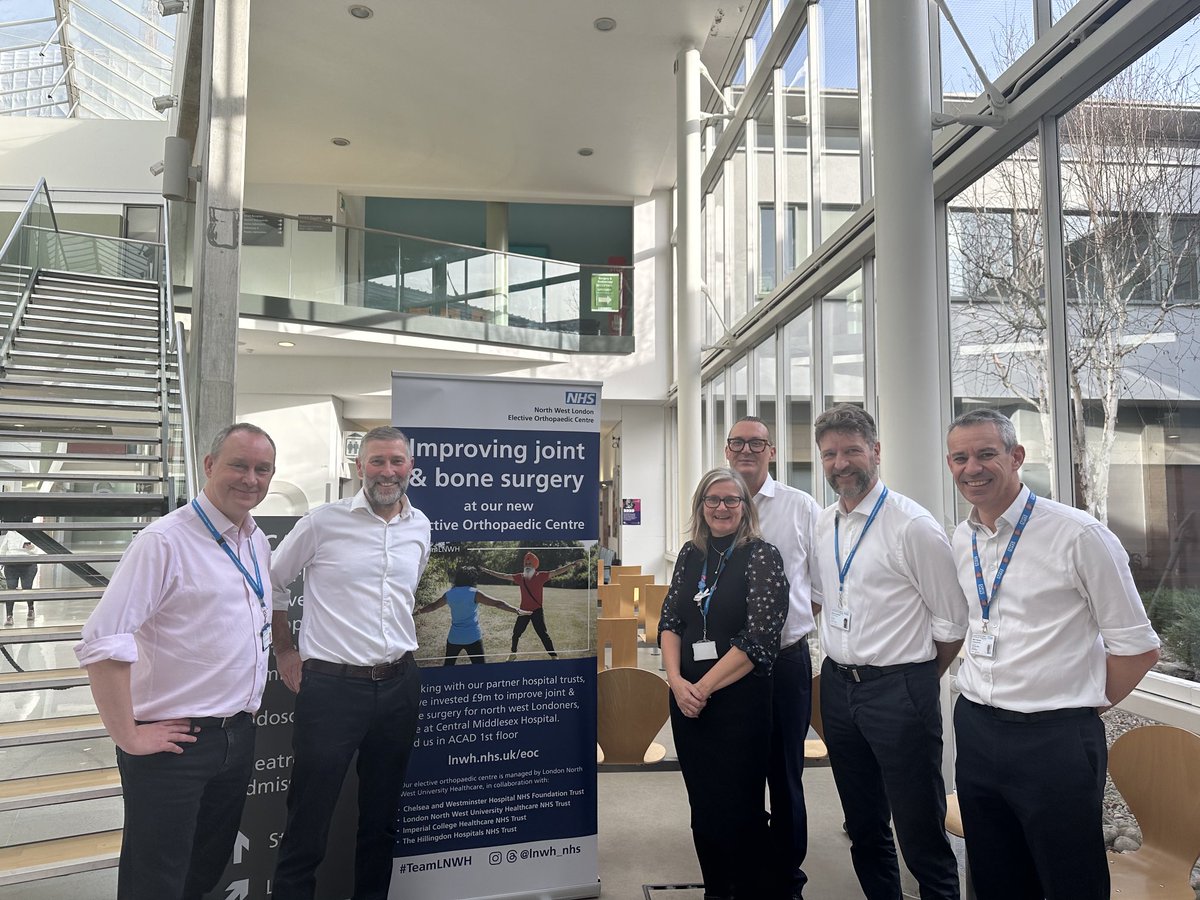 Great to have the original masterminds of Central Middlesex hospital ⁦@LNWH_NHS⁩ back on site today ⁦@markbritnell⁩ ⁦@NAPC_NHS⁩ CEO John Pope ⁦@mswindells⁩ exciting progress over the years for this hospital with the opening of the NWL Orthopaedic centre