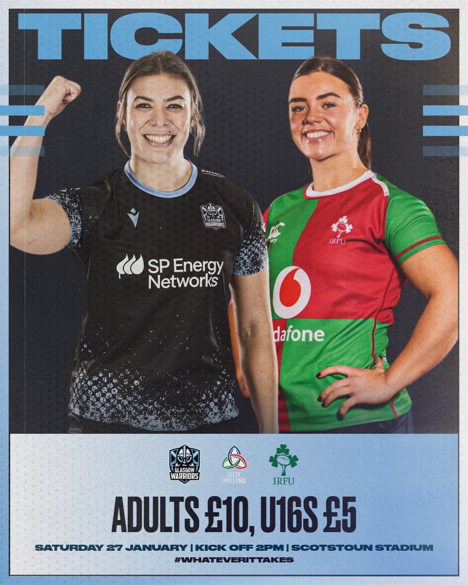 Next 🆙 Get your match tickets for Round 4 of the Celtic Challenge 🆚 Irish side Clovers on Saturday 27 January, kick-off 2pm at Scotstoun Stadium. BUY NOW 👉 bit.ly/3Sx9g0d