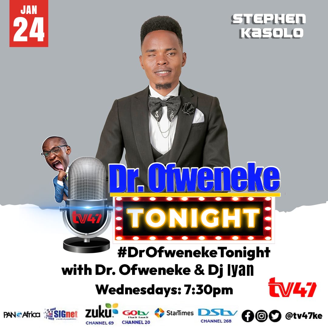 TV47 (@tv47news) on Twitter photo Tonight, we have comedian <a href="/HamoProf/">Hamo The Proffesor</a> and gospel singer <a href="/StephenKasoloKE/">Stephen Kasolo</a> on #DrOfwenekeTonight at 7:30PM.
The Duke of Kakamega <a href="/DrOfweneke/">The Eagle Himself</a> comes in with the vibes as <a href="/DEEJAYIYAN254/">Mr Iyan.</a> will be killing it on the decks 💃💃
Don't miss 🔥🔥 Tonight, we have comedian <a href="/HamoProf/">Hamo The Proffesor</a> and gospel singer <a href="/StephenKasoloKE/">Stephen Kasolo</a> on #DrOfwenekeTonight at 7:30PM.
The Duke of Kakamega <a href="/DrOfweneke/">The Eagle Himself</a> comes in with the vibes as <a href="/DEEJAYIYAN254/">Mr Iyan.</a> will be killing it on the decks 💃💃
Don't miss 🔥🔥