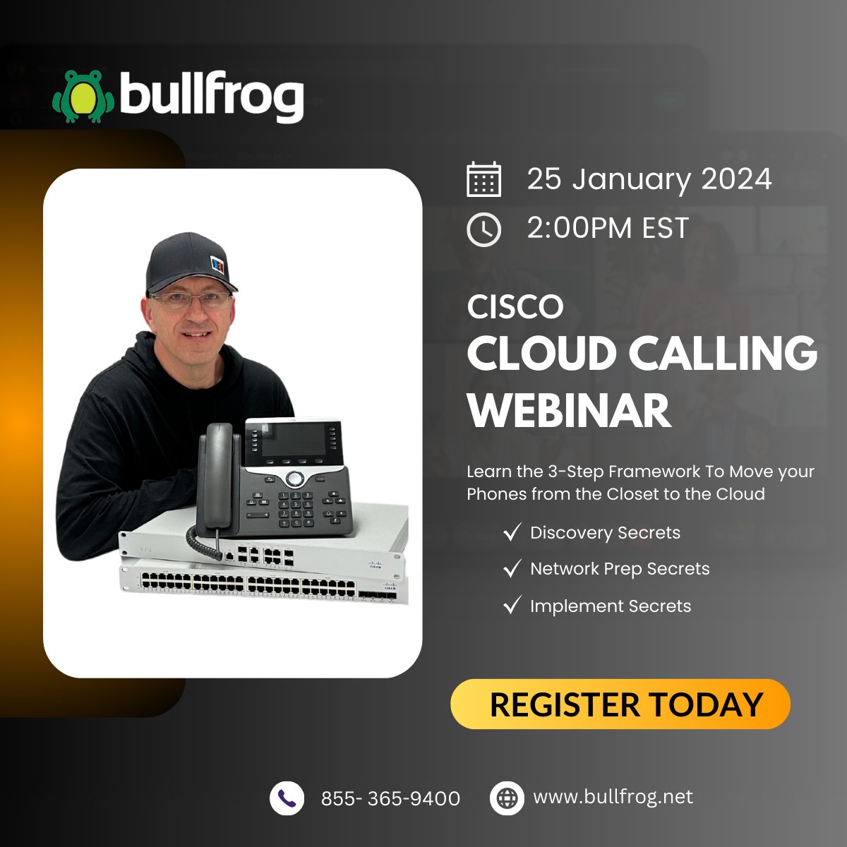Learn the 3-Step Framework to Move your Phones from the Closet to the Cloud. Webinar has limited space - There is still time to register for thursday's event.  #CiscoCloudCalling #WebexCalling oal.lu/JV1ms
