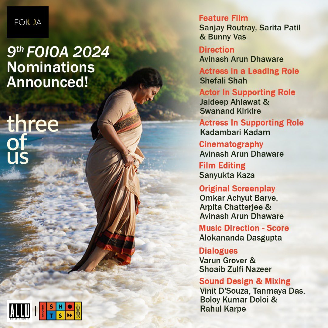 From Accolades to Multiple Award Nominations❤️ #ThreeOfUs nominated in multiple categories of Prestigious @filmfare awards & 9th @foionlineawards 2024