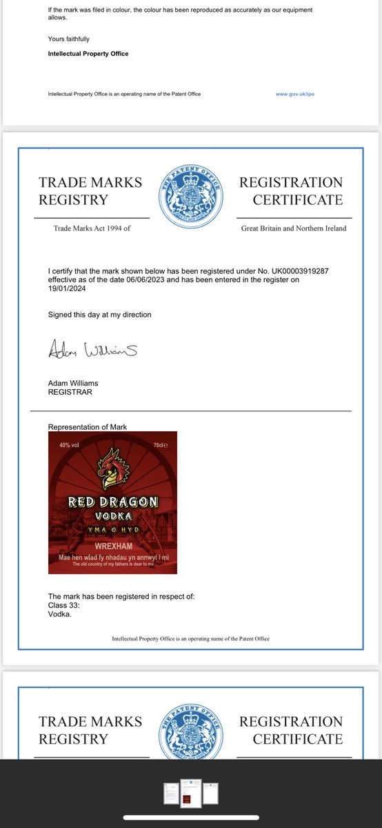 Exciting news! Our trademark for Red Dragon Vodka has been accepted. However, I've decided to pass it on to someone who can take it to the next level. I've tried but failed, so hoping someone else can make it big. If interested, please inbox me! #RedDragonVodka