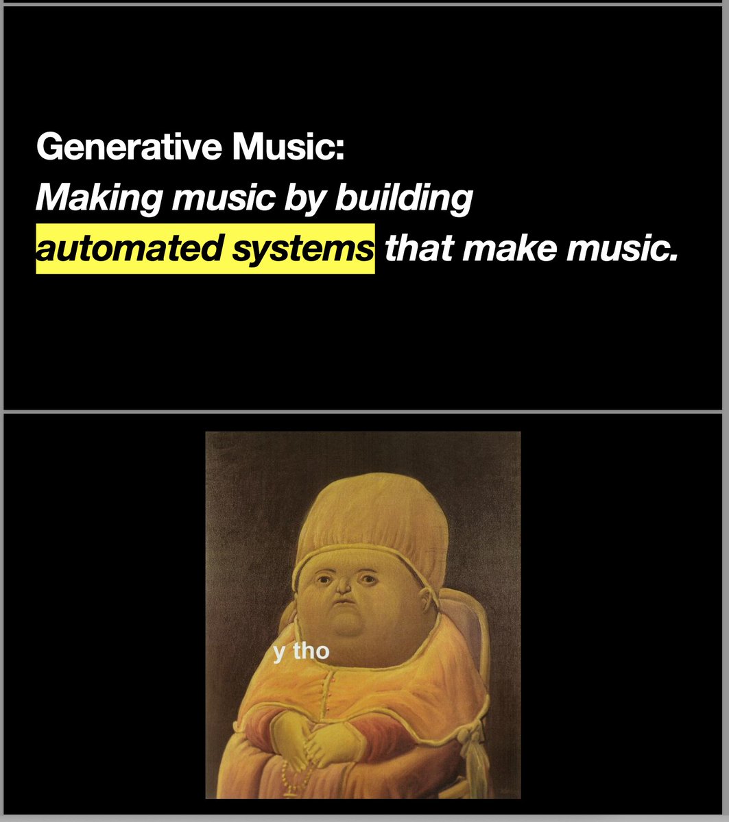 teropa's tweet photo. Public talk next Wednesday at Politecnico di Milano: "What Is Generative Music For? Case Studies and Reflections"

Wed 31.1. at 17:30, Bovisa-Durando Campus, Aula B2.1.11. https://t.co/pROc9B5kxR