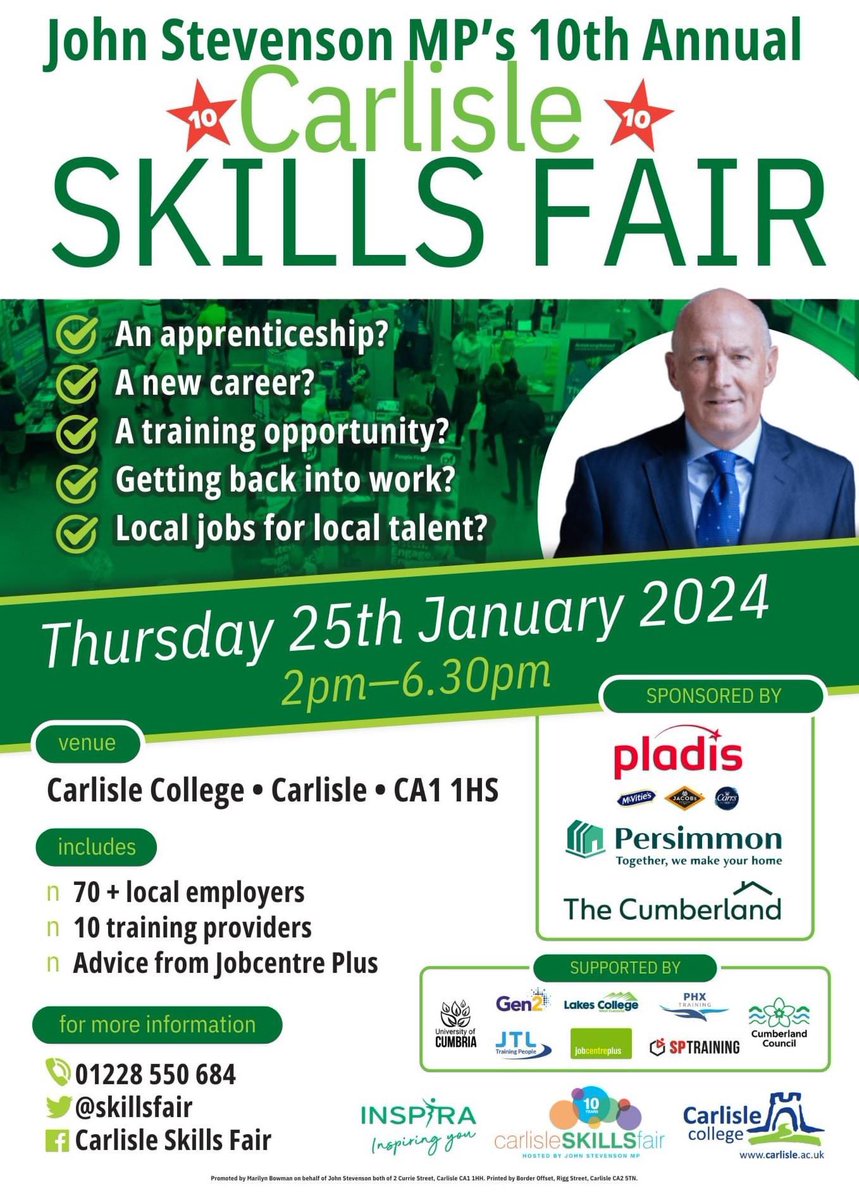 SkillsFair's tweet photo. ‼️Carlisle 10th Anniversary Skills
Fair -ON tomorrow from 2pm at Carlisle College‼️
We have received a couple of messages asking if the event is off. IT IS NOT OFF. See you tomorrow ���� https://t.co/Ql5nNQ4zEY