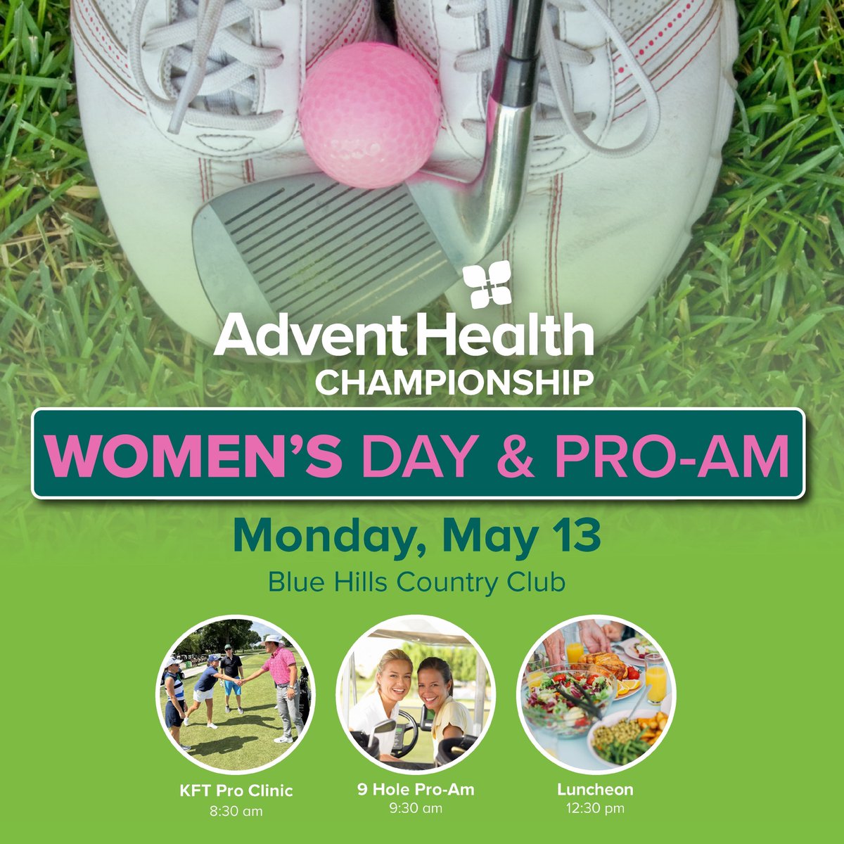 NEW in 2024! Play alongside the next generation of PGA TOUR stars, and be the first out on the course as we kick off tournament week with the Women's Day &amp; Pro-Am.​

For more info: buff.ly/47IUZlq 

#AdventHealthChampionship #ItsMoreThanGolf #KCHeartland
