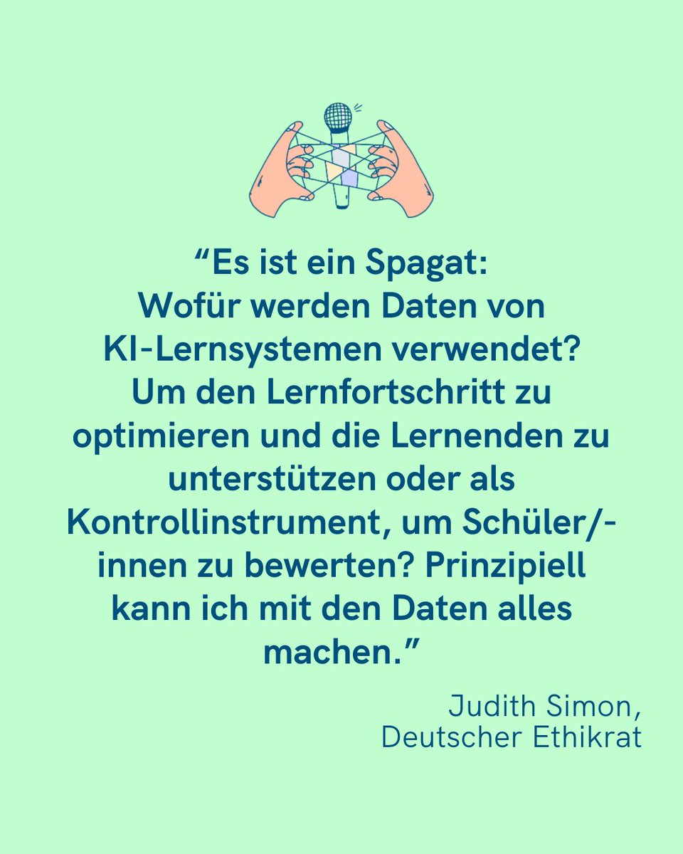 werkstatt.bpb.de (@werkstatt_bpb) on Twitter photo Im neuen "Werkstatt-Gespräch" sprechen wir mit Judith Simon von der
<a href="/unihh/">Universität Hamburg</a> und vom <a href="/ethikrat/">Deutscher Ethikrat</a> über ethische Fragen rund um den Einsatz von KI. Inwiefern beeinflusst KI die Selbstbestimmung und was ist dran an dem Versprechen, durch KI Zeit zu sparen? #twlz
bpb.de/lernen/digital… Im neuen "Werkstatt-Gespräch" sprechen wir mit Judith Simon von der
<a href="/unihh/">Universität Hamburg</a> und vom <a href="/ethikrat/">Deutscher Ethikrat</a> über ethische Fragen rund um den Einsatz von KI. Inwiefern beeinflusst KI die Selbstbestimmung und was ist dran an dem Versprechen, durch KI Zeit zu sparen? #twlz
bpb.de/lernen/digital…