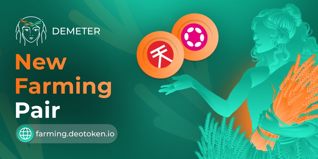 XOR/DOT farming pool is live on Demeter Farming Platform!🌾🔥 Provide XOR/DOT and get $DEO as a reward! 👨‍🌾 🌐 farming.deotoken.io 🌐