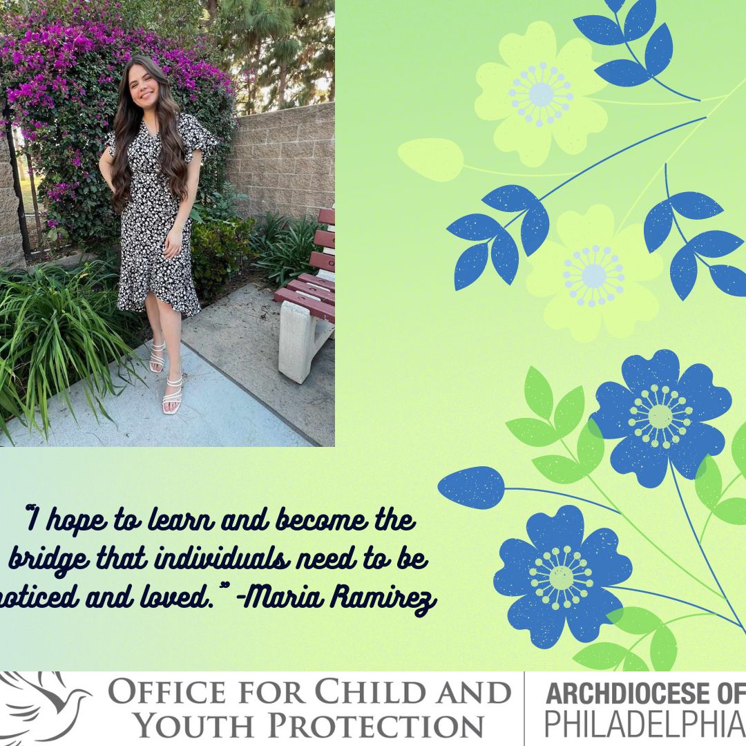 OcypAop's tweet image. Join us in welcoming Maria to the OCYP Team. As an Intern with OCYP, Maria will be focusing on Victim Assistance and using her skills to help victims obtain the necessary resources and help to start the healing process. #ArchdioceseofPhiladelphia #PledgeToProtect #PromiseToHeal