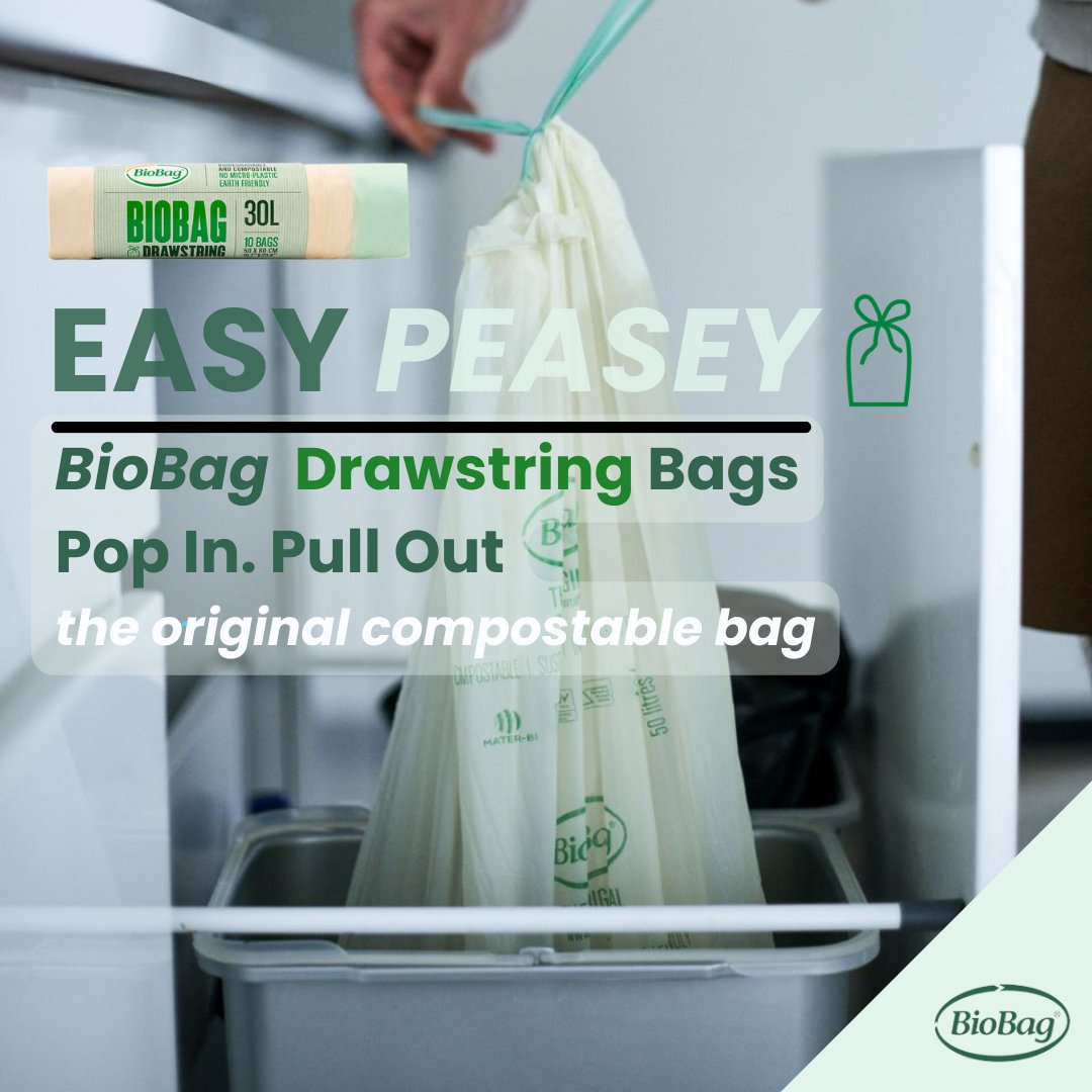 BioBagIRELANDUK's tweet photo. If you pull-out your kitchen bin, your need to pop-in a Drawstring 30L BioBag bag. 
Clean and easy for food waste collection
Always #compostable
Find BioBag in @dunnesstores and @SuperValuIRL https://t.co/3tTdcQisPq