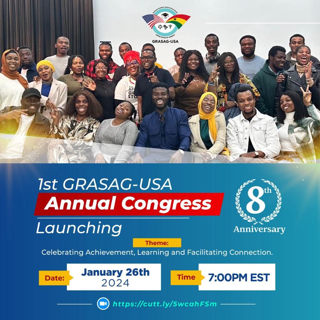 🚀 GRASAG-USA Congress Launch Alert! 🚀

Exciting news, GRASAG-USA family! 🎉 Join us for the online launch of the GRASAG-USA Congress. 🖥️✨

📆 *Date: Friday, January 26, 2024*
🕒 *Time: 7:00 PM EST*

📍*Register using this link:*
unh.zoom.us/meeting/regist…
