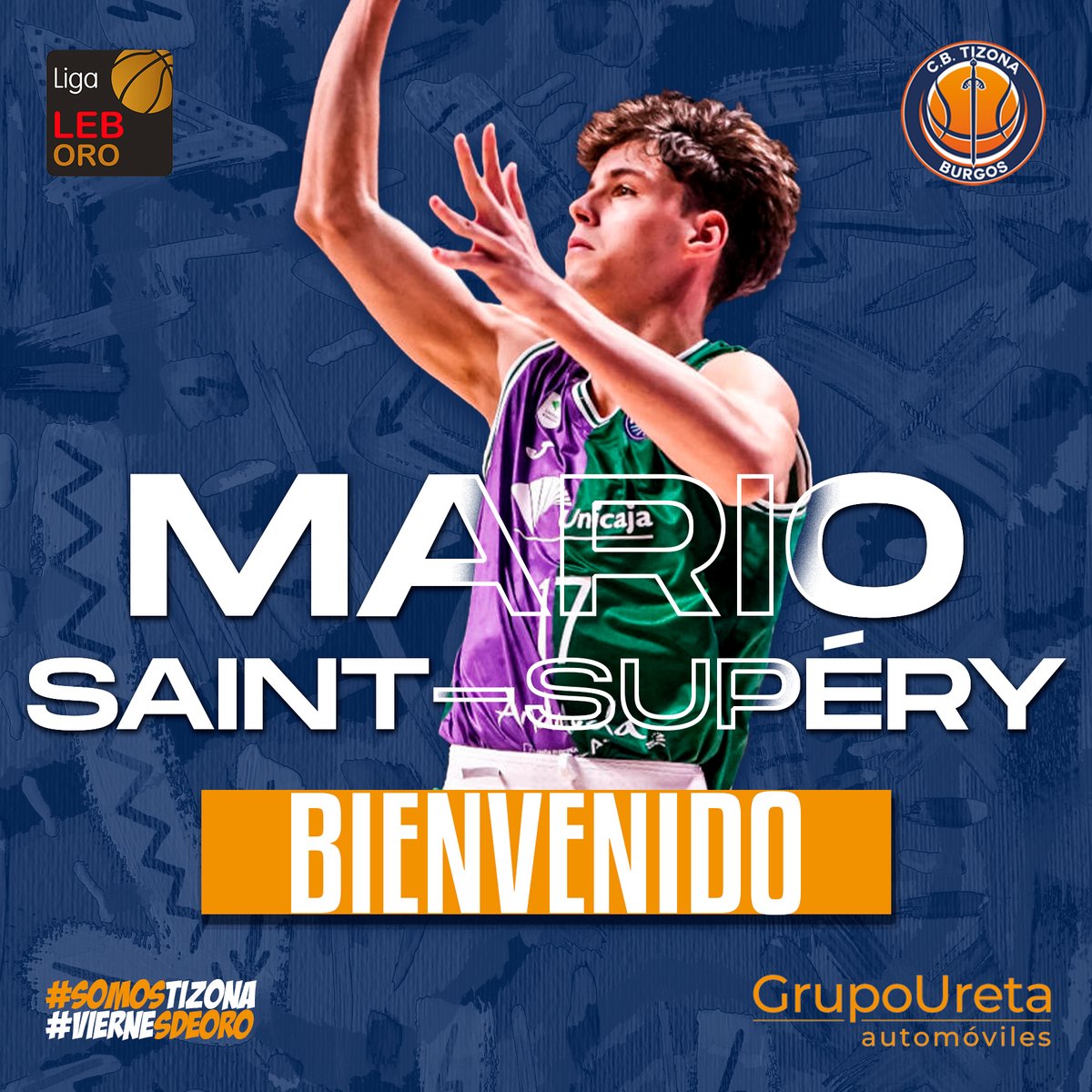 OFICIAL | El <a href="/Grupo_Ureta/">Grupo Ureta</a> Tizona Burgos y el <a href="/unicajaCB/">UnicajaCB</a> acuerdan la cesión de Mario Saint-Supéry ✍️

🔗 cbtizona.es/2024/01/24/el-…

¡Bienvenido, <a href="/M_SaintSupery/">Mario Saint-Supery Fernandez</a>! ⚔️

#SomosTizona #Since1989 #LEBOro