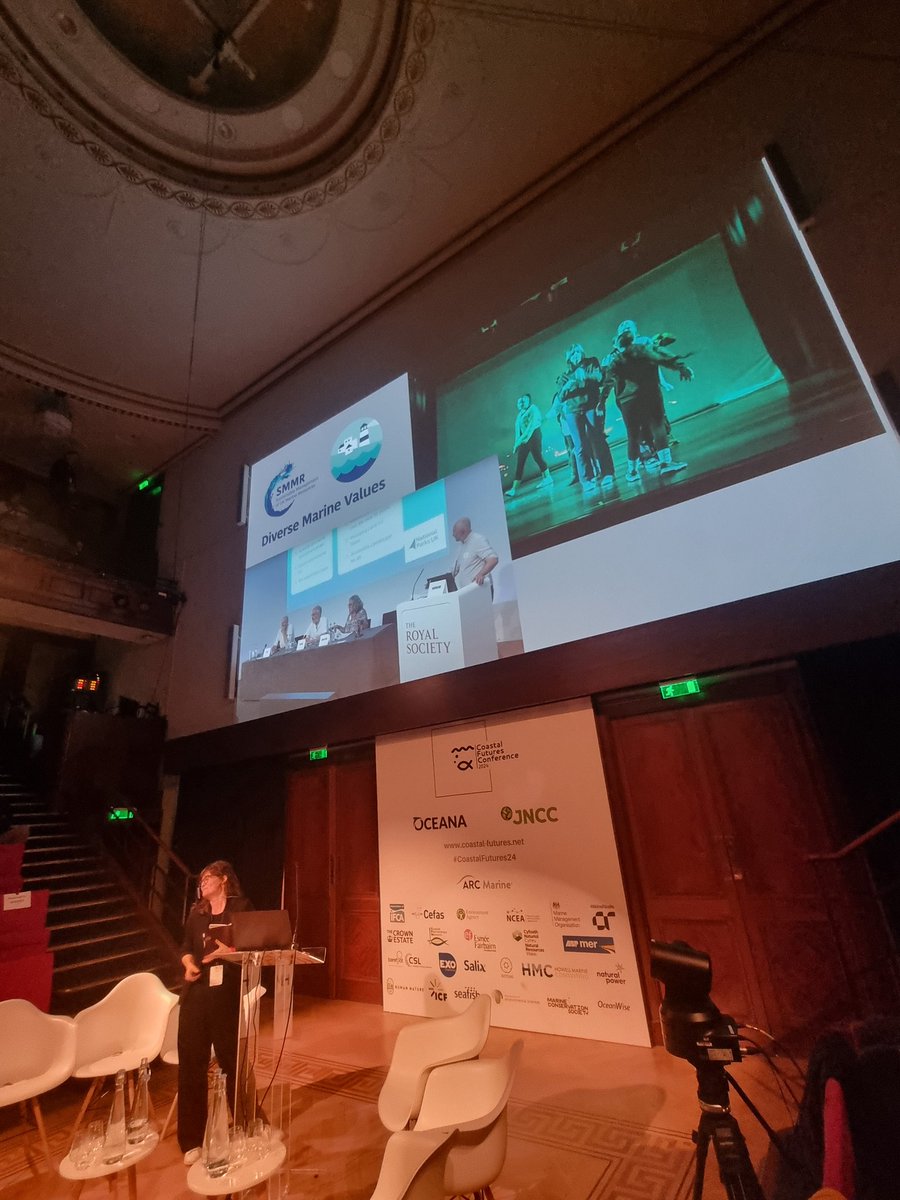 Next up, we have our very own @ErikaEHughes fron the @DiverseValues talking about the incredible theatre work that she has been leading. She highlights the process based approach we have been taking to explore different relationships with the ocean #CoastalFutures24