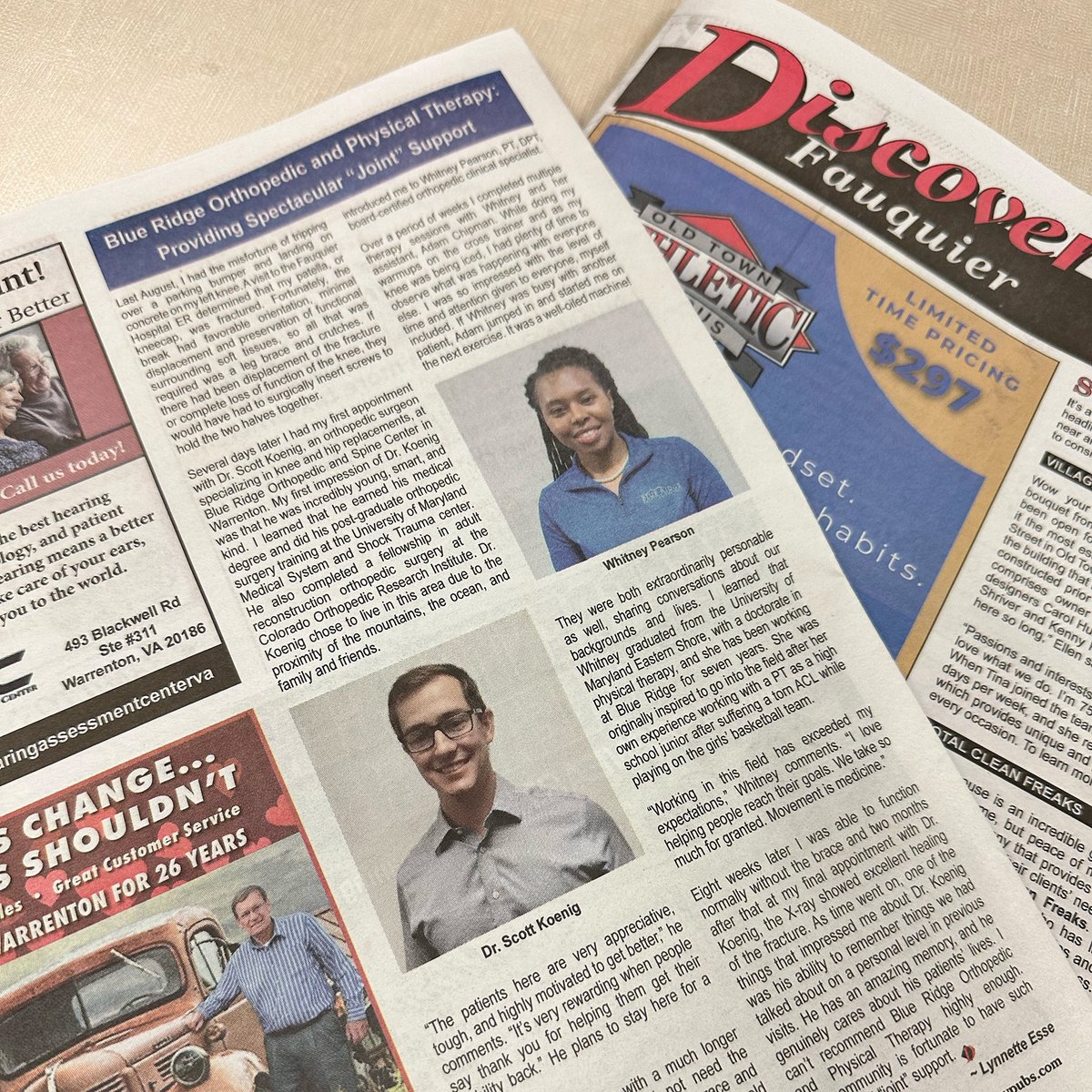 BlueRidgeOrtho's tweet photo. Be sure to flip to page 26 in this month’s Discover Fauquier! Digital version → https://t.co/PpeoVcI9hb https://t.co/XbtzypjVtQ