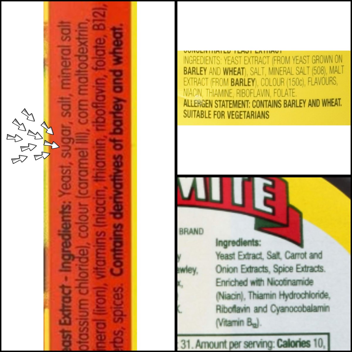 narakiwi's tweet photo. @SENZBreakfast @rikdog72 @izzy_dagg Vegemite for life! UK marmite &amp; Vegemite are similar. Yeast extract with salt. NZ marmite is Yeast with SUGAR then salt.
Bitter salty and sweet is a disaster P.s NZ Vegemite was made in NZ for 50 years until 2006 and Sanitarium - founded in Oz! https://t.co/OYdKy2mSJb