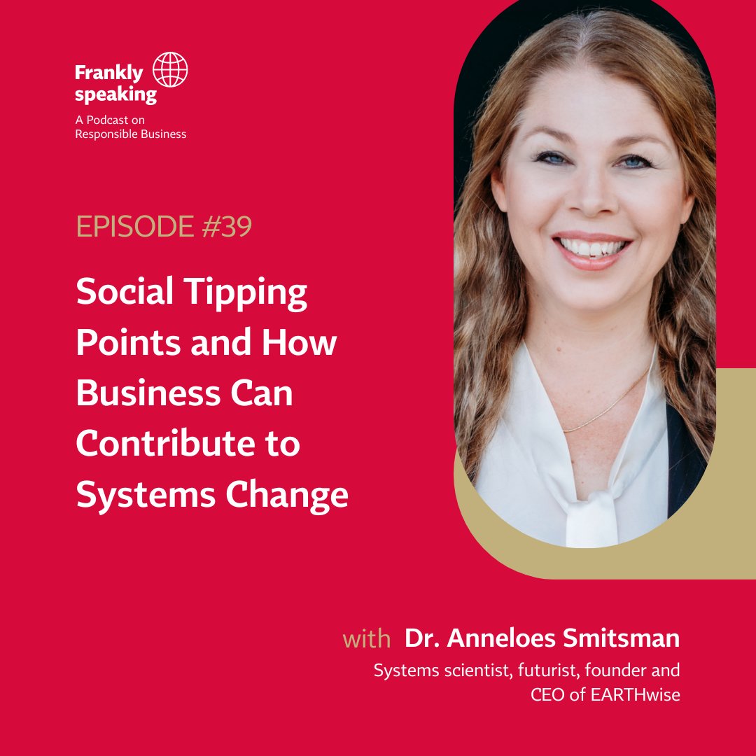 In #FranklySpeaking this week, @richardhowitt and Dr. Anneloes Smitsman reflect on how to create #social tipping points that will get us out of the #sustainability crisis and what can business executives do to change the system.

Tune in 👉 spoti.fi/3S8XZlm