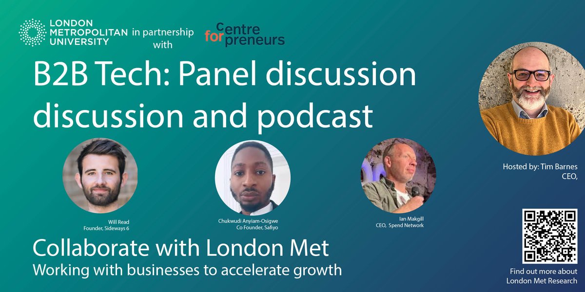 NEF+ by the Centre for Entrepreneurs (@nef_plus) on Twitter photo Looking forward to our B2B Tech Panel & networking tomorrow
Open to any founders or operators in the industry
Grab a ticket here: eventbrite.co.uk/e/773114886437…
<a href="/LondonMetUni/">London Met Uni</a> <a href="/WillRead/">Will Read</a> <a href="/ianmakgill/">Ian Makgill</a> Looking forward to our B2B Tech Panel & networking tomorrow
Open to any founders or operators in the industry
Grab a ticket here: eventbrite.co.uk/e/773114886437…
<a href="/LondonMetUni/">London Met Uni</a> <a href="/WillRead/">Will Read</a> <a href="/ianmakgill/">Ian Makgill</a>