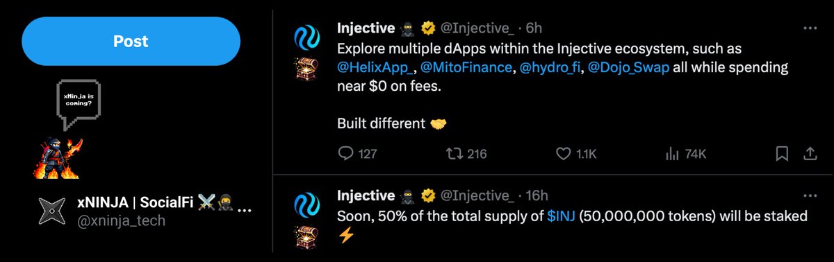 xninja_tech's tweet image. Why xNinja?
xNinja is built on top of 𝕏 (Twitter) to make your experience on 𝕏 more enjoyable with a virtual Ninja while creating more profit for you when you train that Ninja and fight battles with others.
🎯 Ninja spirit, smooth 𝕏 experience & extra earnings 🥷 💸