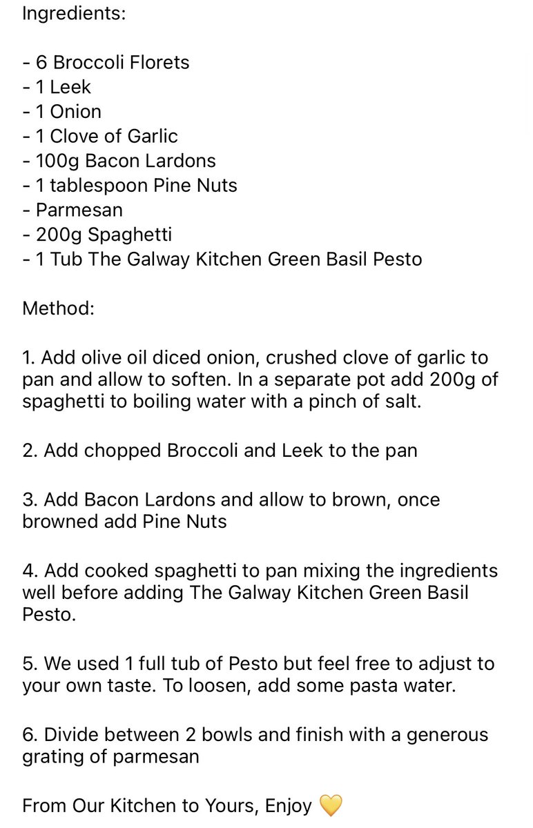 Try this One Pan Wonder for a Delicious Midweek Dinner- Broccoli & Leek Pesto Spaghetti 🌿

#thegalwaykitchen #pesto #basilpesto #madeinireland #loveirishfood #mealsinminutes #onepanwonder #deliciousdishes #recipeoftheday