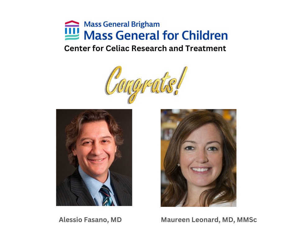 Alessio Fasano, MD, + Maureen Leonard, MD, MMSc, are listed in Boston Magazine Top Doctors 2024. Drs. Fasano + Leonard primarily research + treat #celiacdisease + other #gluten-related disorders in adults + children. @mghfc @harvardmed @celiacdoc @CeliacDotOrg @ScienceinBoston