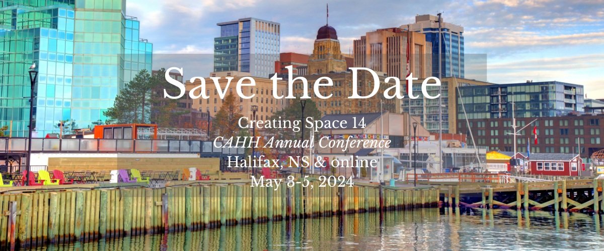 Last week to submit your abstracts proposals for Creating Space, the annual conference of the Canadian Association for Health Humanities (CAHH), to be held in Halifax, 3-5 May 2024! Deadline January 31 Find the CFA here: cahh.ca/creatingspace14