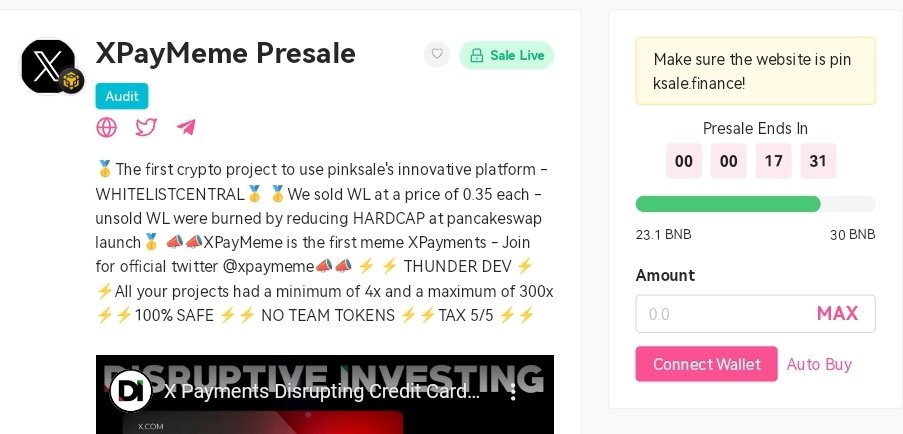 xpaymeme's tweet photo. 🔥🔥 [Presale Update] Last minutes for presale end!!

⬜Launch to PinkSale: https://t.co/qpXiNEV1co

🔗Join us: https://t.co/RASK8rOGWh

#xpaymeme #xpayments #bsc #binance #btc #eth #solana https://t.co/DTma6qSocR