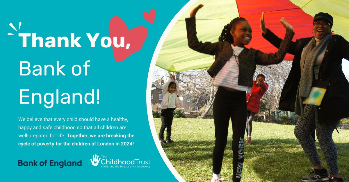 We’re excited to announce that we have been selected as one of three charities to partner with @bankofengland over the next two years. This partnership will allow us to continue our vital work and together, we will ensure every child in London can be prepared for life in 2024.