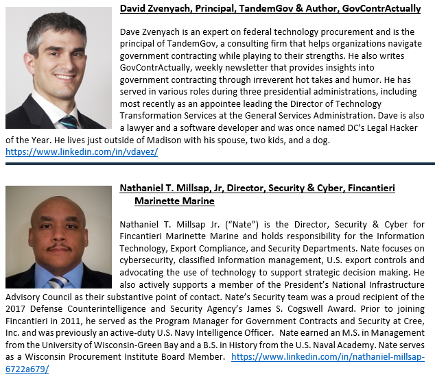 Wis_Pro's tweet image. THURSDAY - 16TH ANNUAL END OF YEAR FEDERAL CONTRACTOR UPDATE – IN-PERSON (MILWAUKEE) - January 25, 2024 @ 7:30 am - 5:30 pm - Learn from our states leading contractors. wispro.org/event/16th-ann… @NDIAToday @NCMA  @SBA_Wisconsin #GOVCON #osbp @BusinessDefense