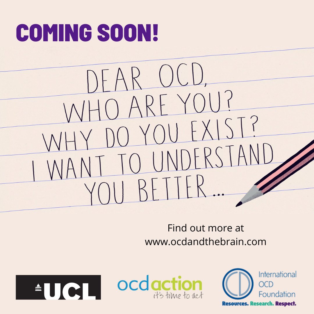 Coming soon! A new website about OCD and the Brain, co-developed by researchers at @WCHN_UCL, @MPC_CompPsych and @uni_tue, charities @IOCDF and @ocdaction and members of the OCD community. Learn all about it in our livestream event on 27th Jan, 3pm GMT: youtube.com/watch?v=QN1sWP…