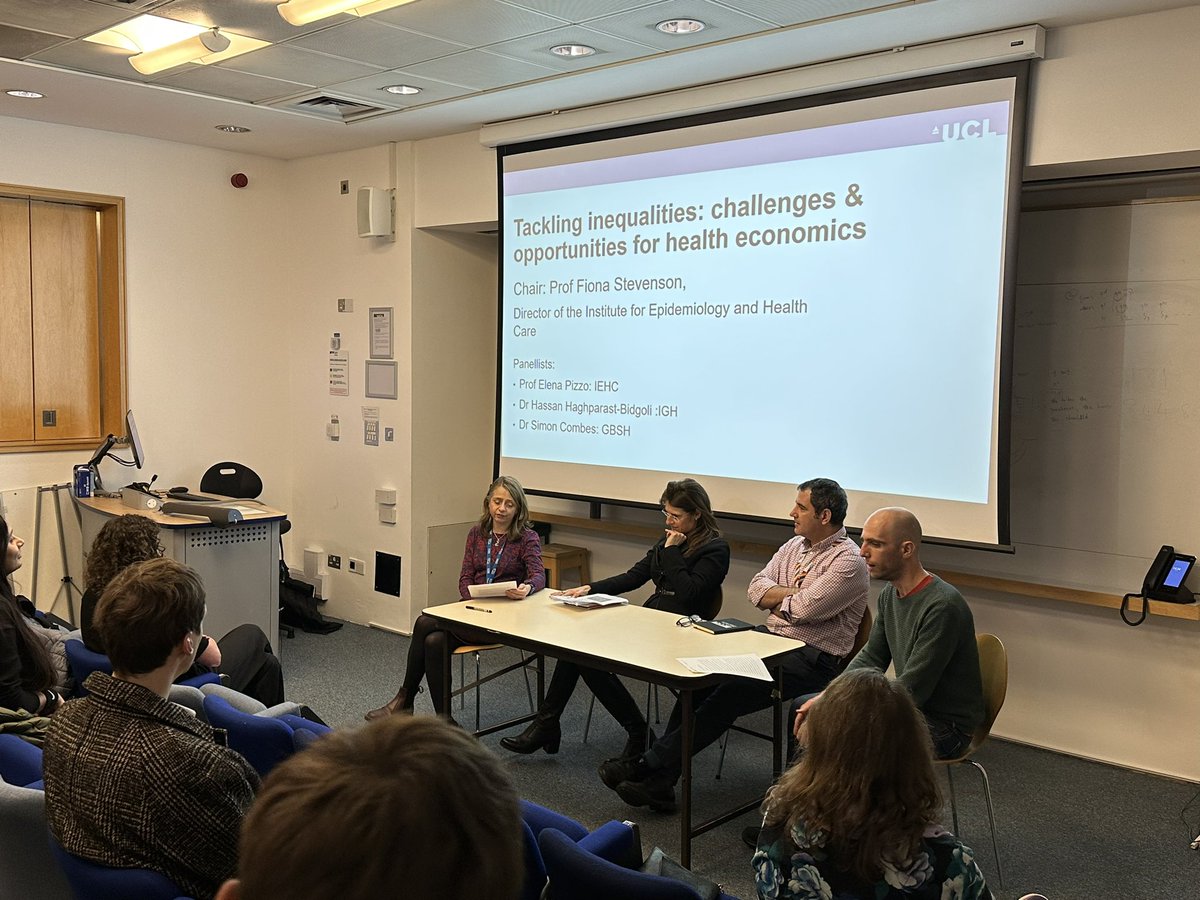 A fascinating panel discussion on how the economics of health and health care can help tackle health and well-being inequalities. <a href="/ElenaPizzo_/">Elena Pizzo</a> <a href="/HHaghparast/">Hassan Haghparast</a> Simon Combes. Many thanks to <a href="/F_A_Stevenson/">fiona stevenson 💙</a> for chairing.