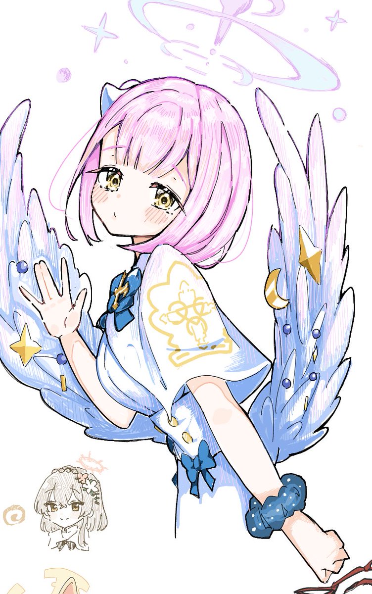 聖園ミカ(ブルアカ) ,桐藤ナギサ(ブルアカ) 「絵チャで描いたショートミカ 可愛すぎる…」|和泉 瑞 / いずみ ずいのイラスト