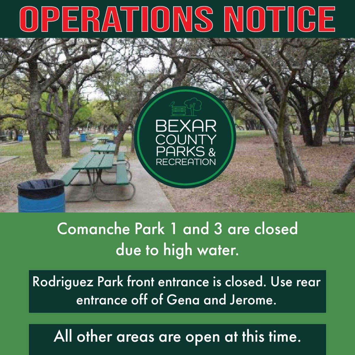 Parks operations notice🌳