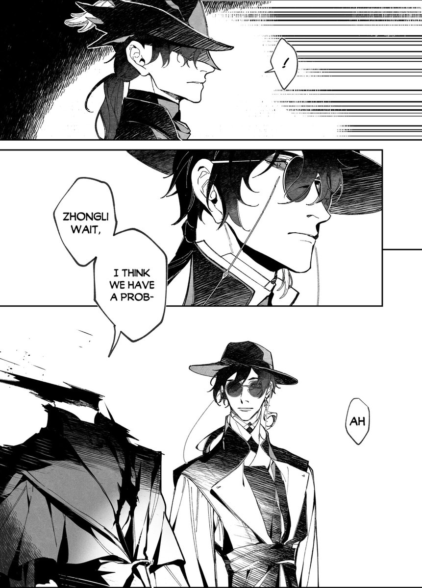 psid_teq's tweet image. Certainly, hunter…

———-
Diluc and Zhongli (1)
Nocturnal au